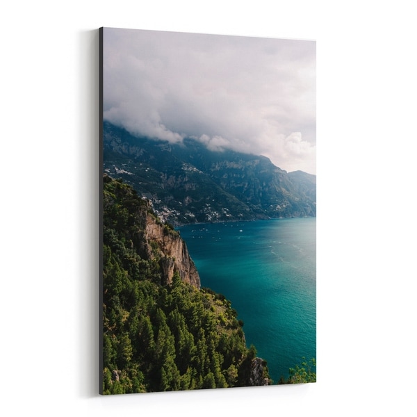 Noir Gallery Positano Italy Beach Nature Photo Canvas Wall Art Print