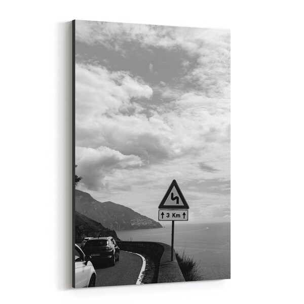 Noir Gallery Positano Italy Beach Nature Photo Canvas Wall Art Print