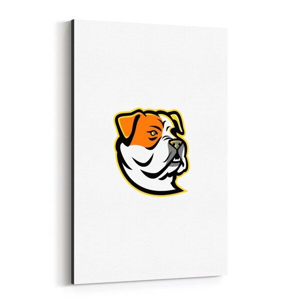 Noir Gallery American Bulldog Mascot Canvas Wall Art Print