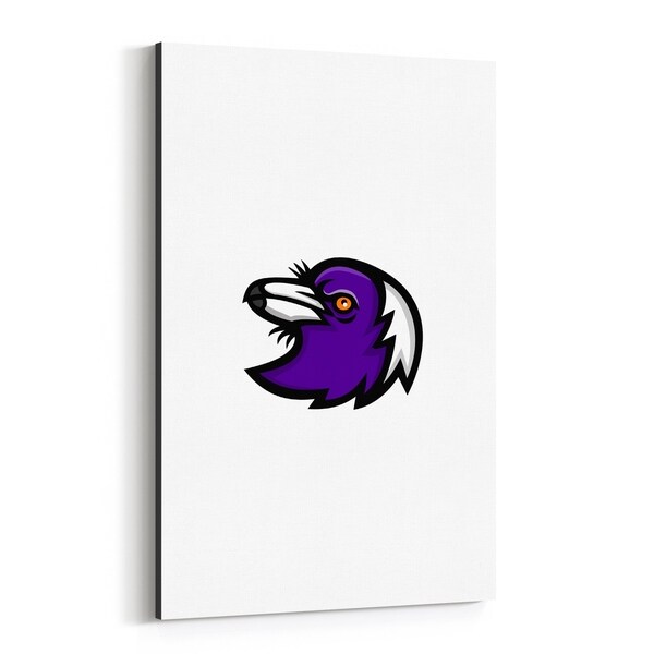 Noir Gallery Australian Magpie Head Mascot Canvas Wall Art Print