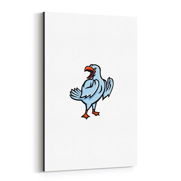 Noir Gallery Angry Seagull Mascot Canvas Wall Art Print
