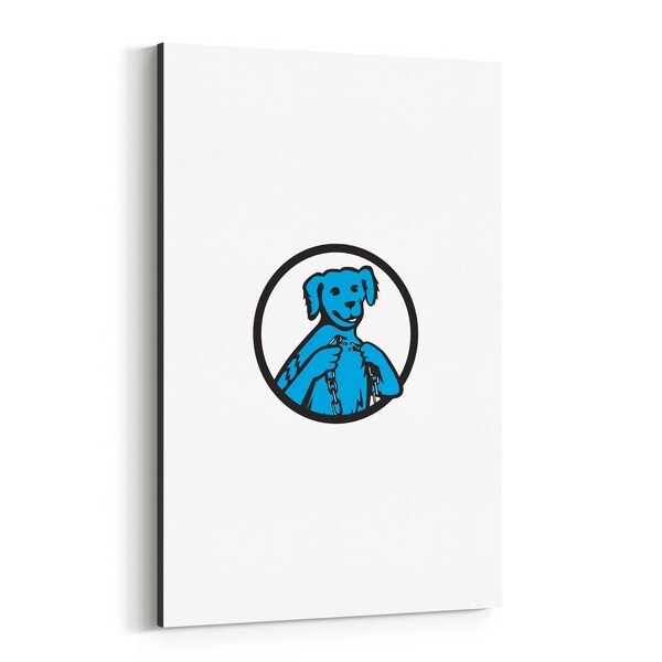 Noir Gallery Blue Merle Dog Holding Broken Chain Canvas Wall Art Print
