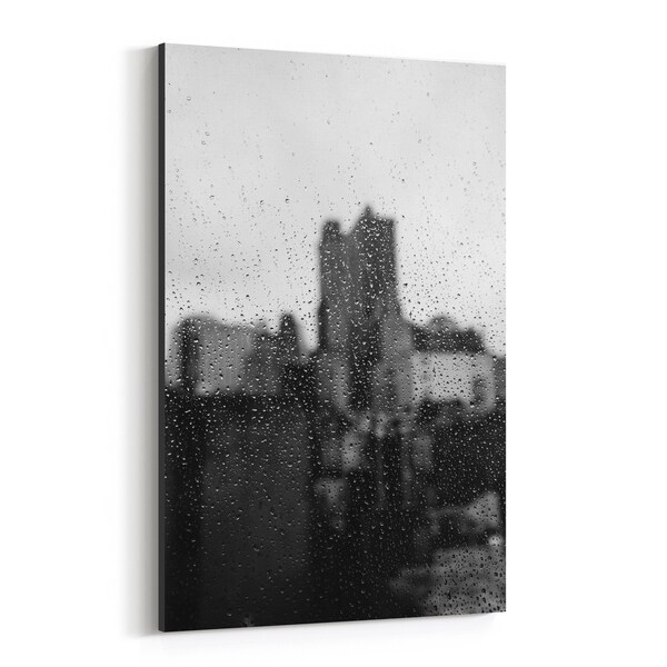 Noir Gallery Brooklyn New York Rain Urban Photo Canvas Wall Art Print