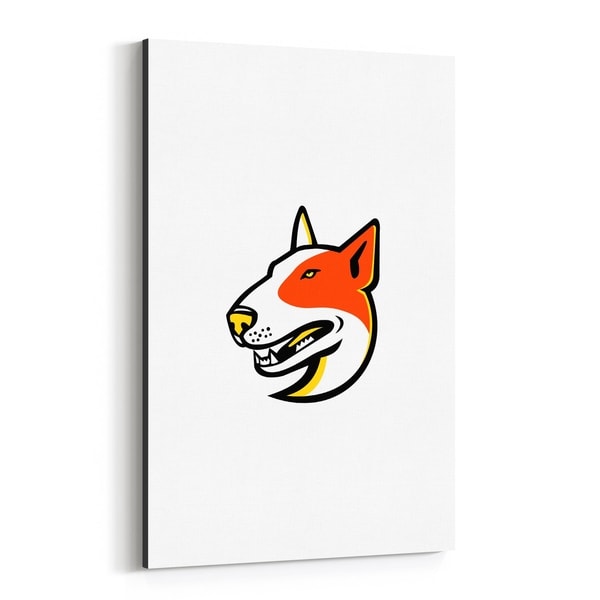 Noir Gallery Bull Terrier Dog Mascot Canvas Wall Art Print