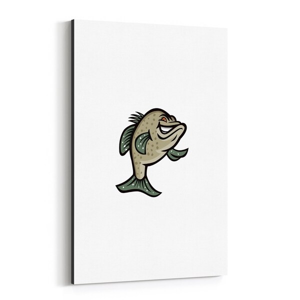 Noir Gallery Crappie Fish Standing Mascot Canvas Wall Art Print