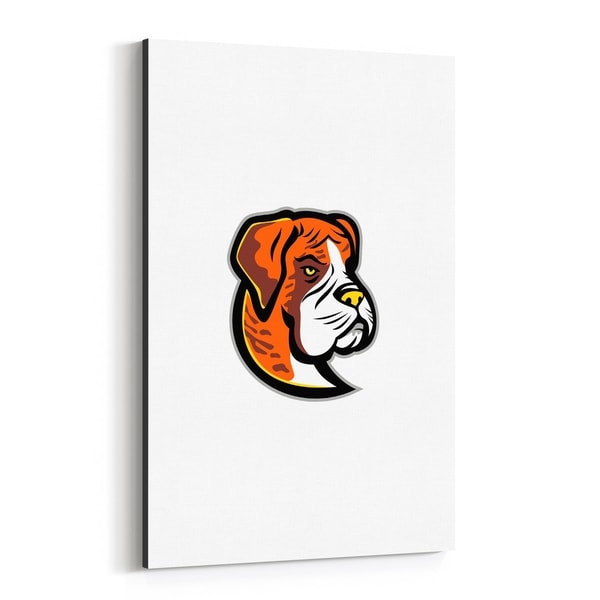 Noir Gallery Boxer Dog Mascot Canvas Wall Art Print