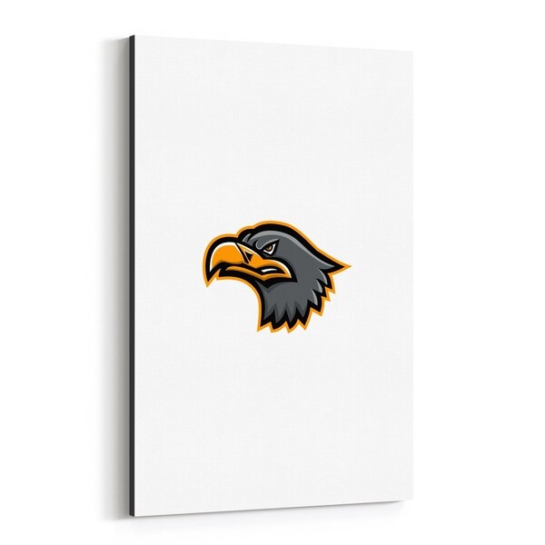 Noir Gallery Eurasian Sea Eagle Head Mascot Canvas Wall Art Print