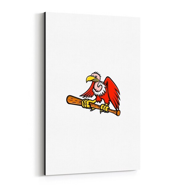 Noir Gallery Californian Condor Baseball Mascot Canvas Wall Art Print