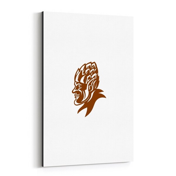 Noir Gallery Elf Wearing Hops Hat Smiling Mascot Canvas Wall Art Print