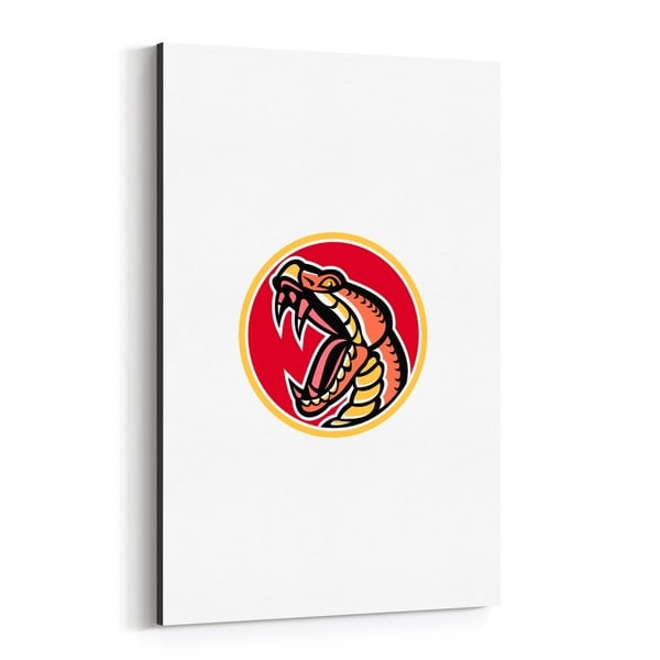 Noir Gallery Copperhead Snake Mascot Canvas Wall Art Print