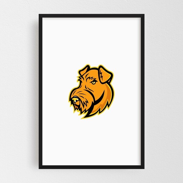 Noir Gallery Airedale Terrier Dog Mascot Framed Art Print