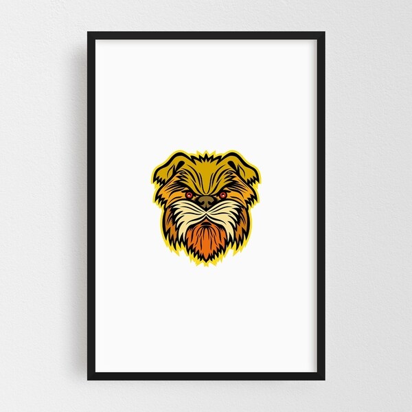 Noir Gallery Affenpinscher Monkey Dog Mascot Framed Art Print
