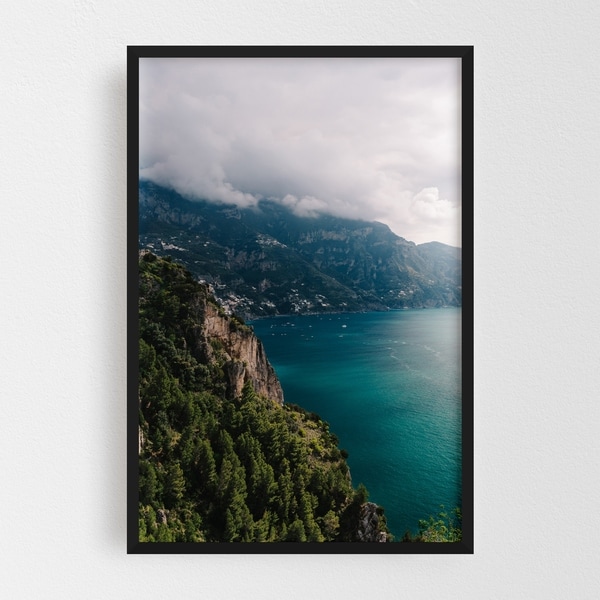 Noir Gallery Positano Italy Beach Nature Photo Framed Art Print