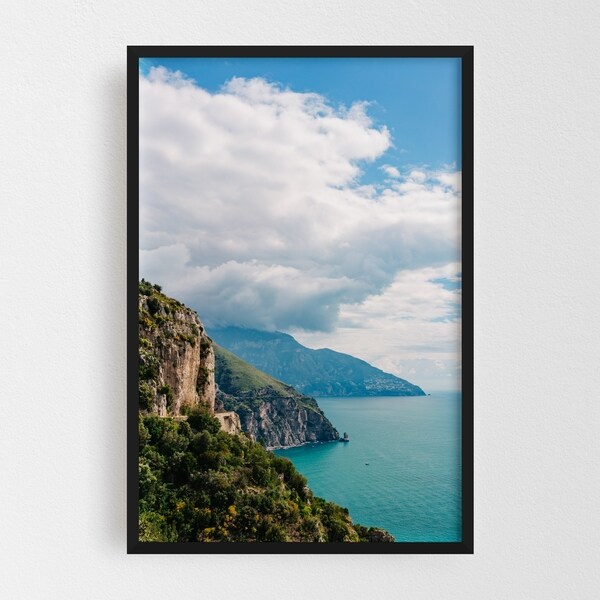 Noir Gallery Positano Italy Beach Nature Photo Framed Art Print