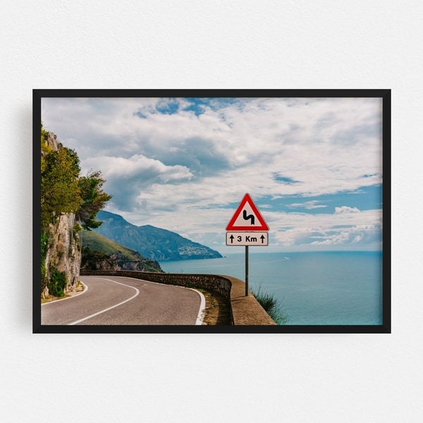 Noir Gallery Positano Italy Beach Nature Photo Framed Art Print