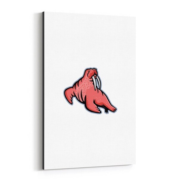 Noir Gallery Long-tusked Walrus Mascot Canvas Wall Art Print