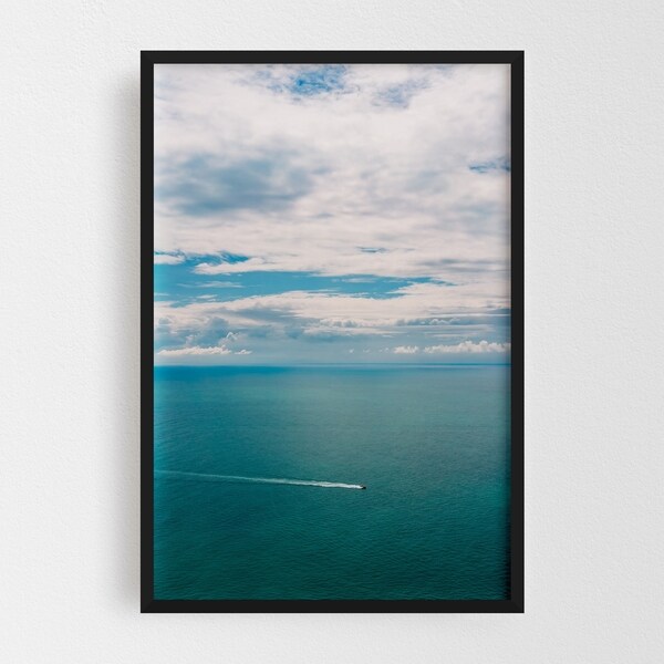 Noir Gallery Positano Italy Beach Boat Nautical Framed Art Print