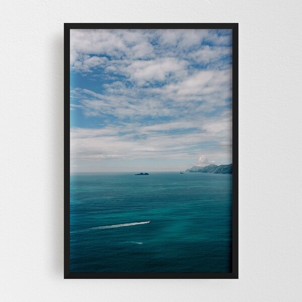 Noir Gallery Positano Italy Beach Boat Nautical Framed Art Print