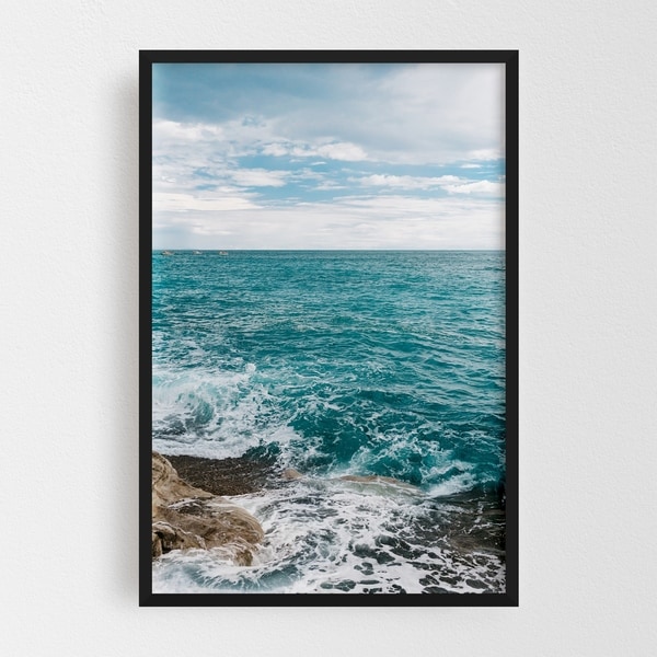 Noir Gallery Positano Italy Beach Nature Photo Framed Art Print
