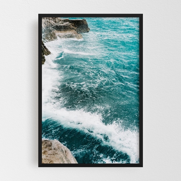 Noir Gallery Positano Italy Beach Nature Photo Framed Art Print