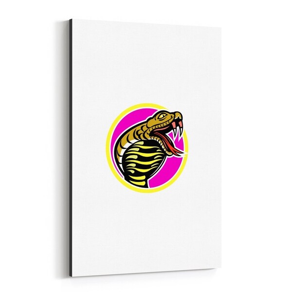 Noir Gallery King Cobra Snake Mascot Canvas Wall Art Print