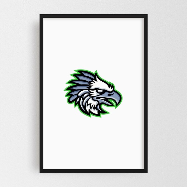 Noir Gallery American Harpy Eagle Mascot Framed Art Print