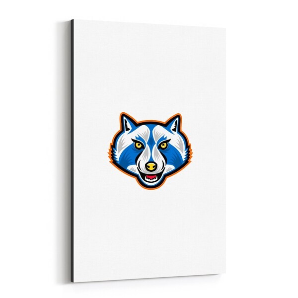 Noir Gallery North American Raccoon Head Mascot Canvas Wall Art Print