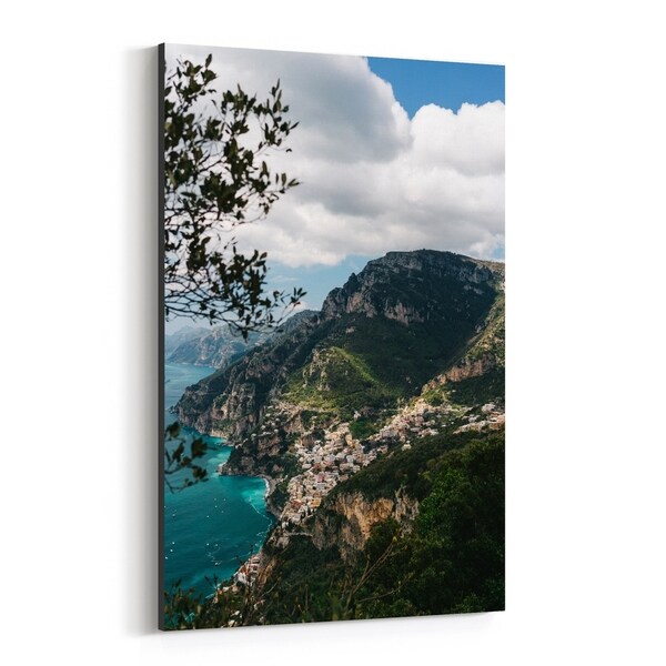 Noir Gallery Positano Italy Beach Mountains Photo Canvas Wall Art Print