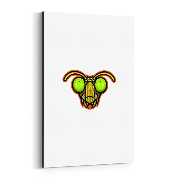 Noir Gallery Praying Mantis Head Mascot Canvas Wall Art Print