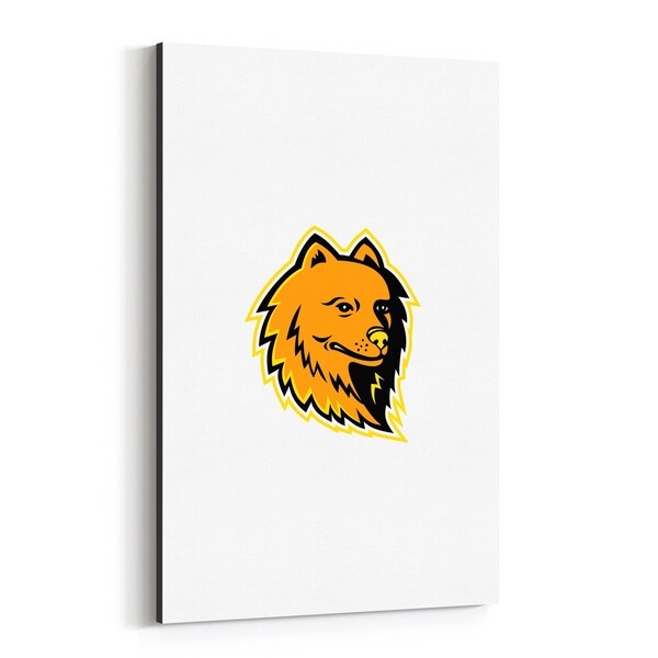 Noir Gallery Pomeranian Dog Mascot Canvas Wall Art Print