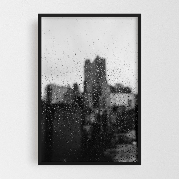 Noir Gallery Brooklyn New York Rain Urban Photo Framed Art Print
