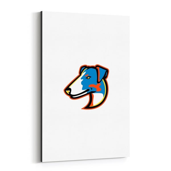 Noir Gallery Smooth Fox Terrier Mascot Canvas Wall Art Print