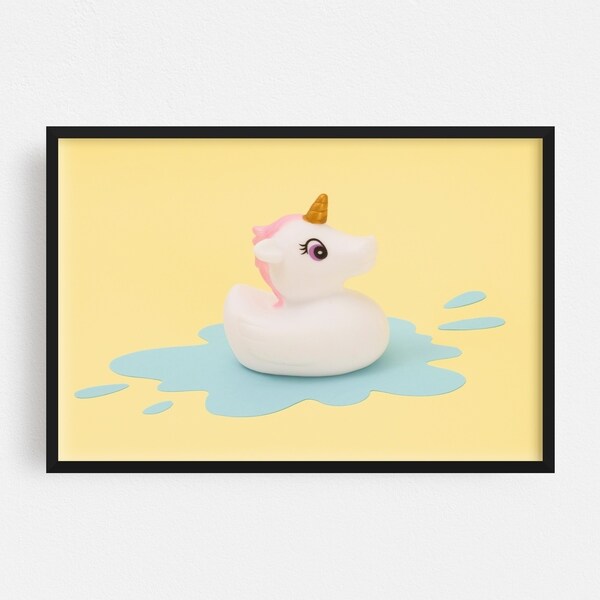 Noir Gallery Duck Unicorn Animals Humor Photo Framed Art Print