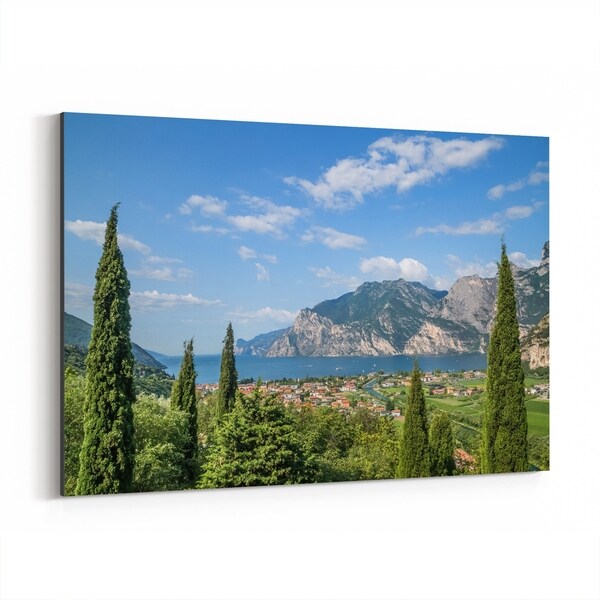 Noir Gallery Lake Garda Italy Mountains Nature Canvas Wall Art Print