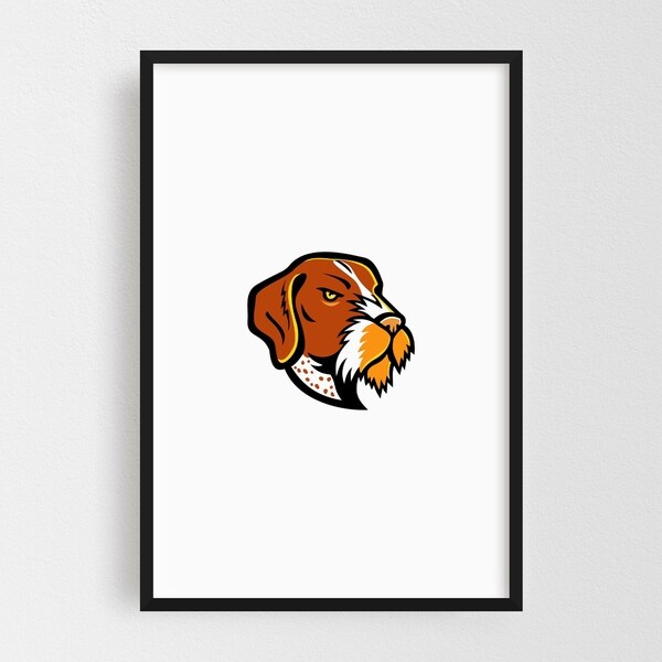 Noir Gallery German Wirehaired Pointer Mascot Framed Art Print