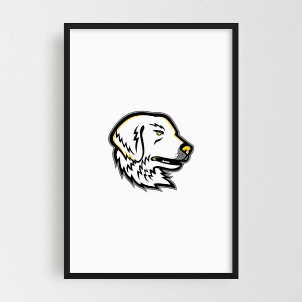 Noir Gallery Great Pyrenees Dog Mascot Framed Art Print