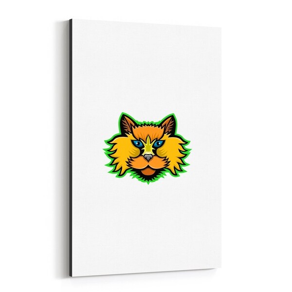 Noir Gallery Selkirk Rex Cat Mascot Canvas Wall Art Print