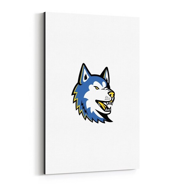 Noir Gallery Siberian Husky Dog Mascot Canvas Wall Art Print