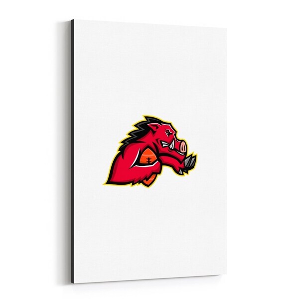 Noir Gallery Wild Boar American Football Mascot Canvas Wall Art Print