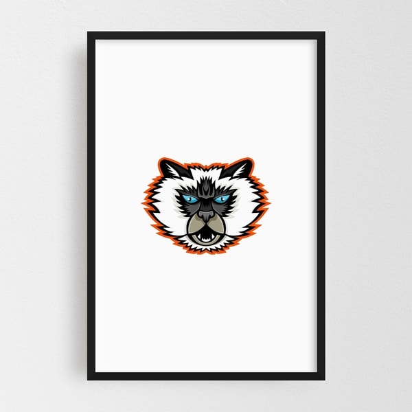Noir Gallery Himalayan Cat Mascot Framed Art Print
