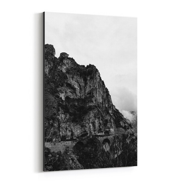 Noir Gallery Positano Italy Beach Mountains Photo Canvas Wall Art Print
