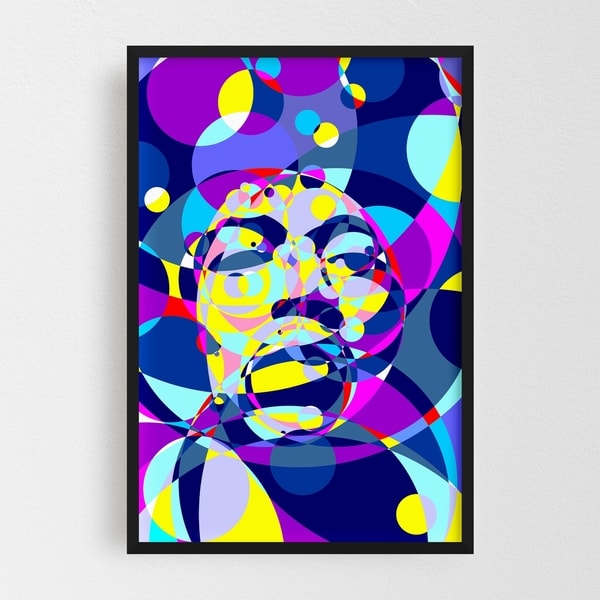 Noir Gallery Jimi Hendrix Abstract Illustration Framed Art Print