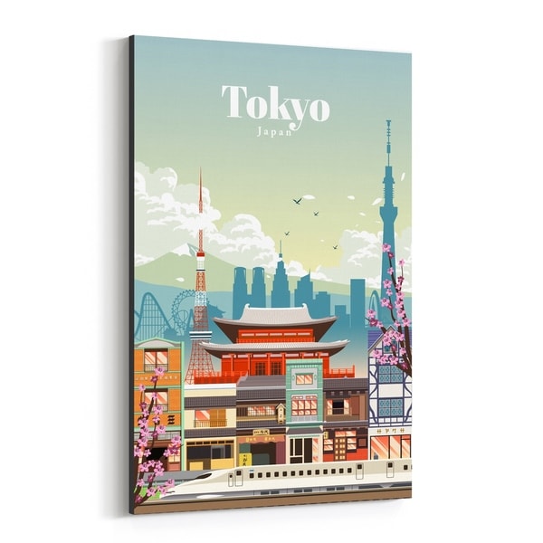 Noir Gallery Tokyo Japan Skyline Travel Canvas Wall Art Print