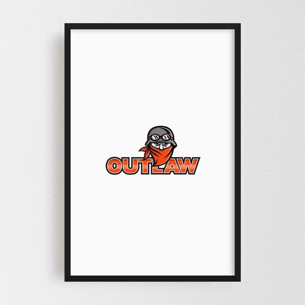 Noir Gallery Outlaw Biker Angry Mascot Framed Art Print