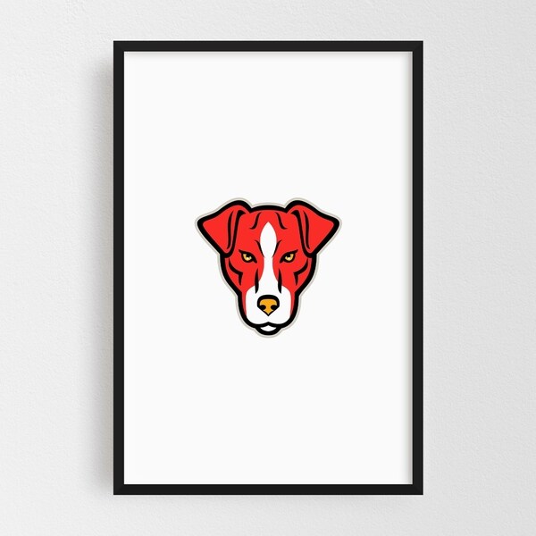 Noir Gallery Plummer Terrier Dog Front Mascot Framed Art Print