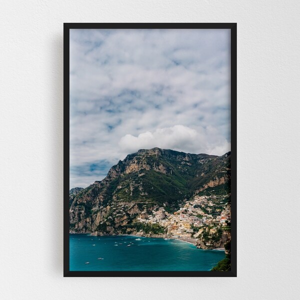 Noir Gallery Positano Italy Beach Nature Photo Framed Art Print