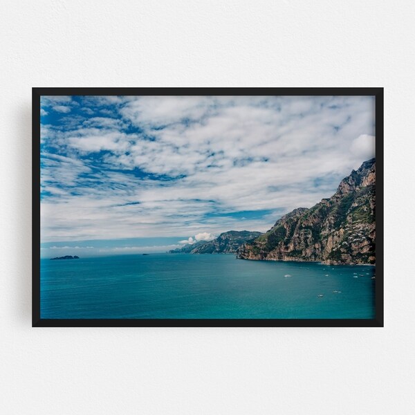 Noir Gallery Positano Italy Beach Nature Photo Framed Art Print