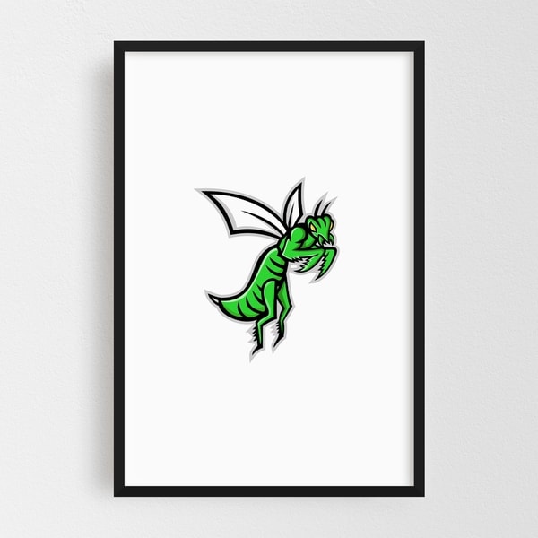 Noir Gallery Praying Mantis Mascot Framed Art Print