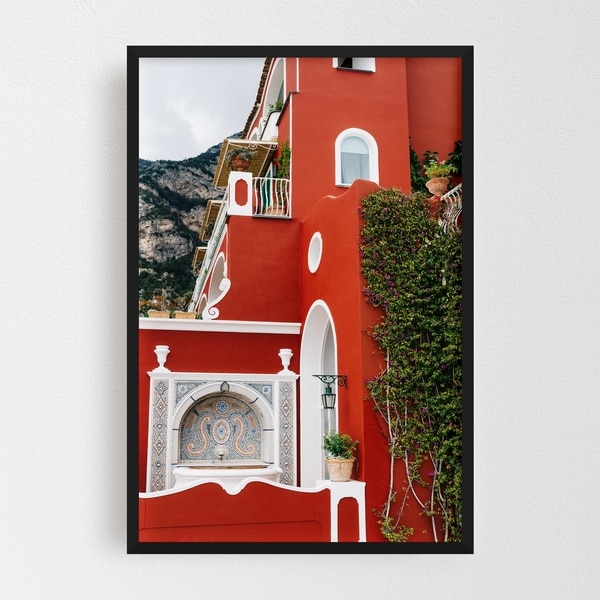 Noir Gallery Positano Italy Architecture Urban Framed Art Print