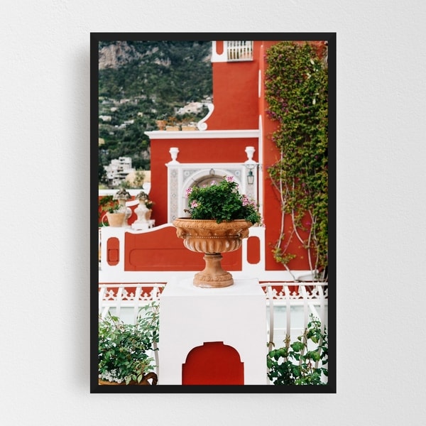 Noir Gallery Positano Italy Floral Nature Photo Framed Art Print